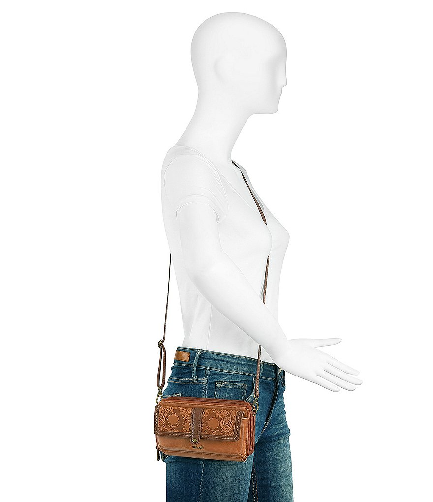 The Sak Collective Sequoia Extra Large Floral Embossed Smartphone Crossbody Bag