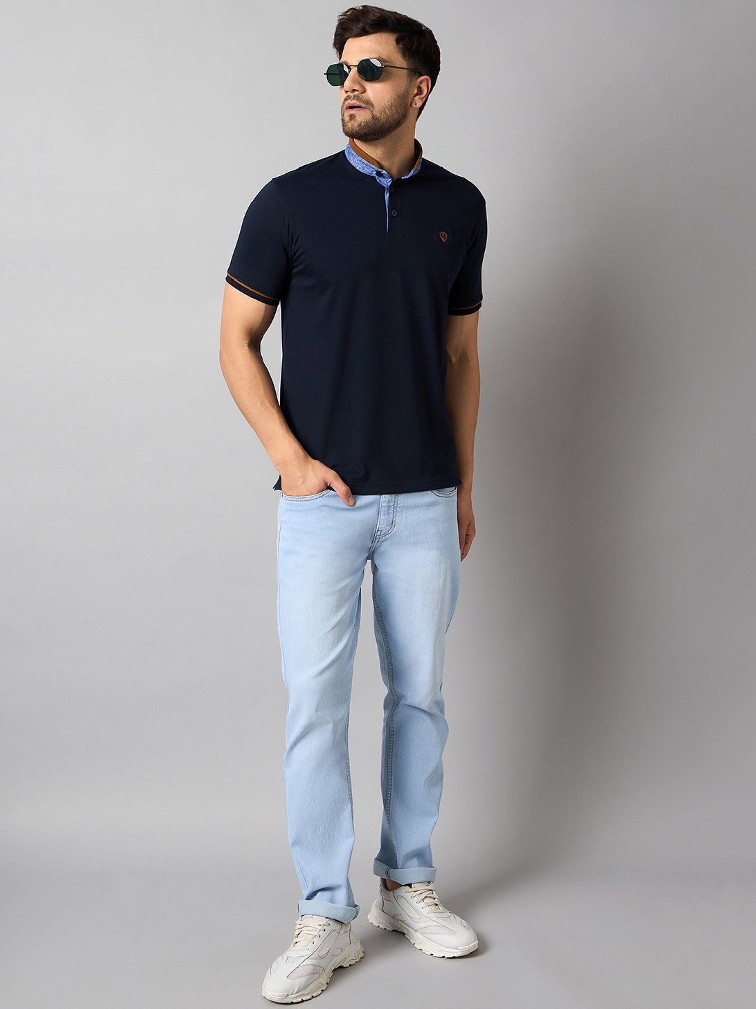 Club York Navy Regular Fit Henley T-Shirt