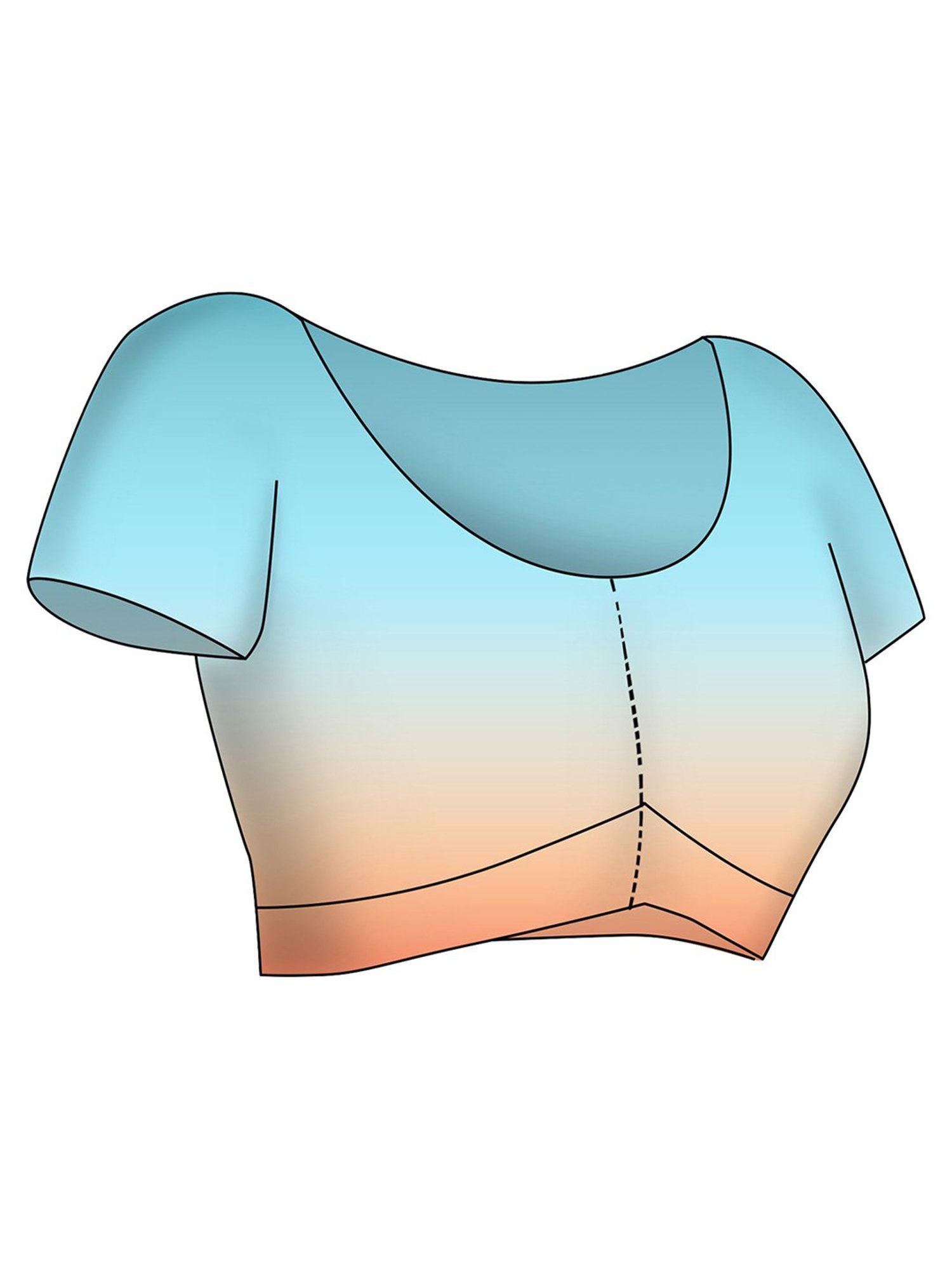 navyasa by liva Blue & Orange Printed Saree With Unstitched Blouse