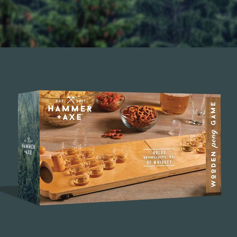 Mini Beer Pong Game Wood