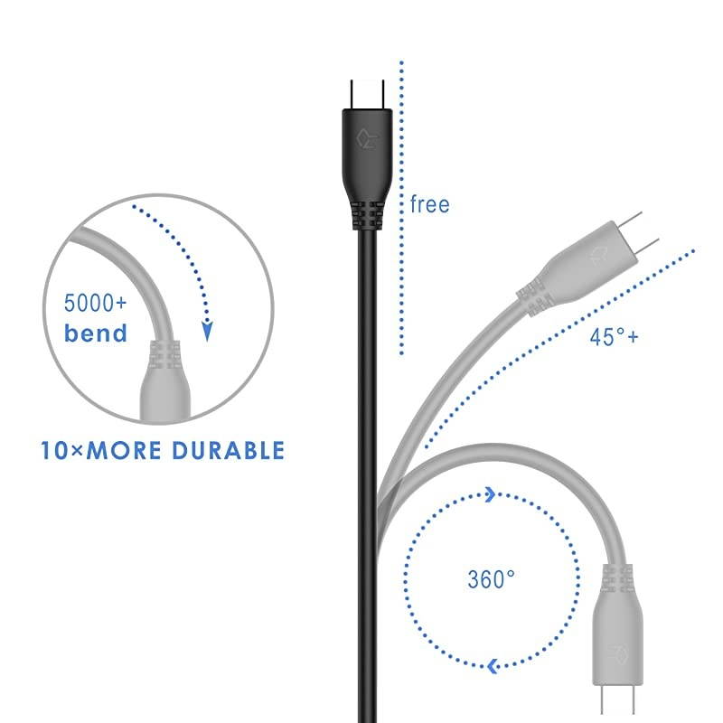 USBC to USBA 30 Cable Type C Charging and Data Transfer 3Pack 3 Feet