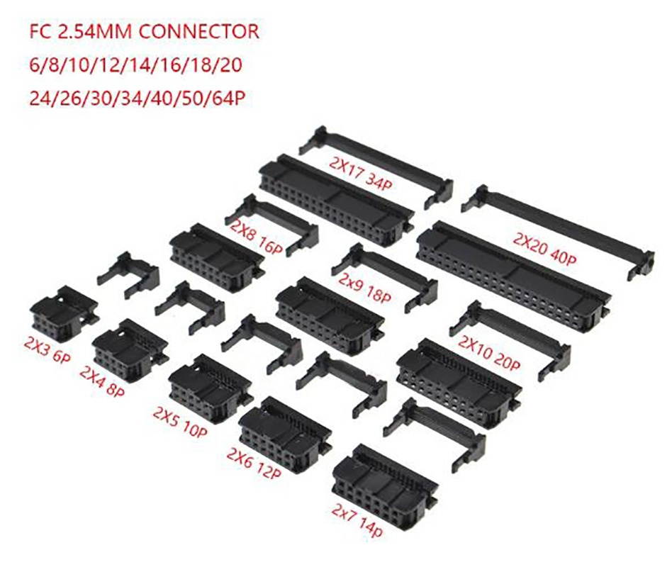 FC2.54 2x6 12P 10PCS PI FEMALE HEADER IDC SOCKET CONNECTOR 2.54MM pitch FOR 1.33MM wire