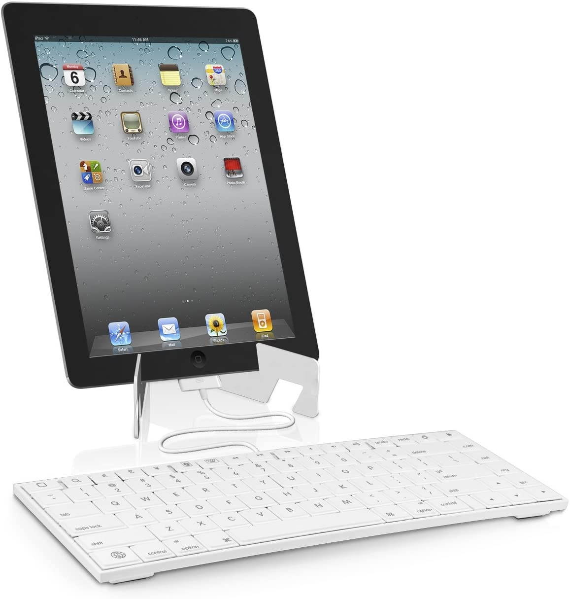 Macally 30 Pin Wired Keyboard for iPad 3/2/1, iPhone 4s/4/3G/3, and iPod Touch (iKey30)