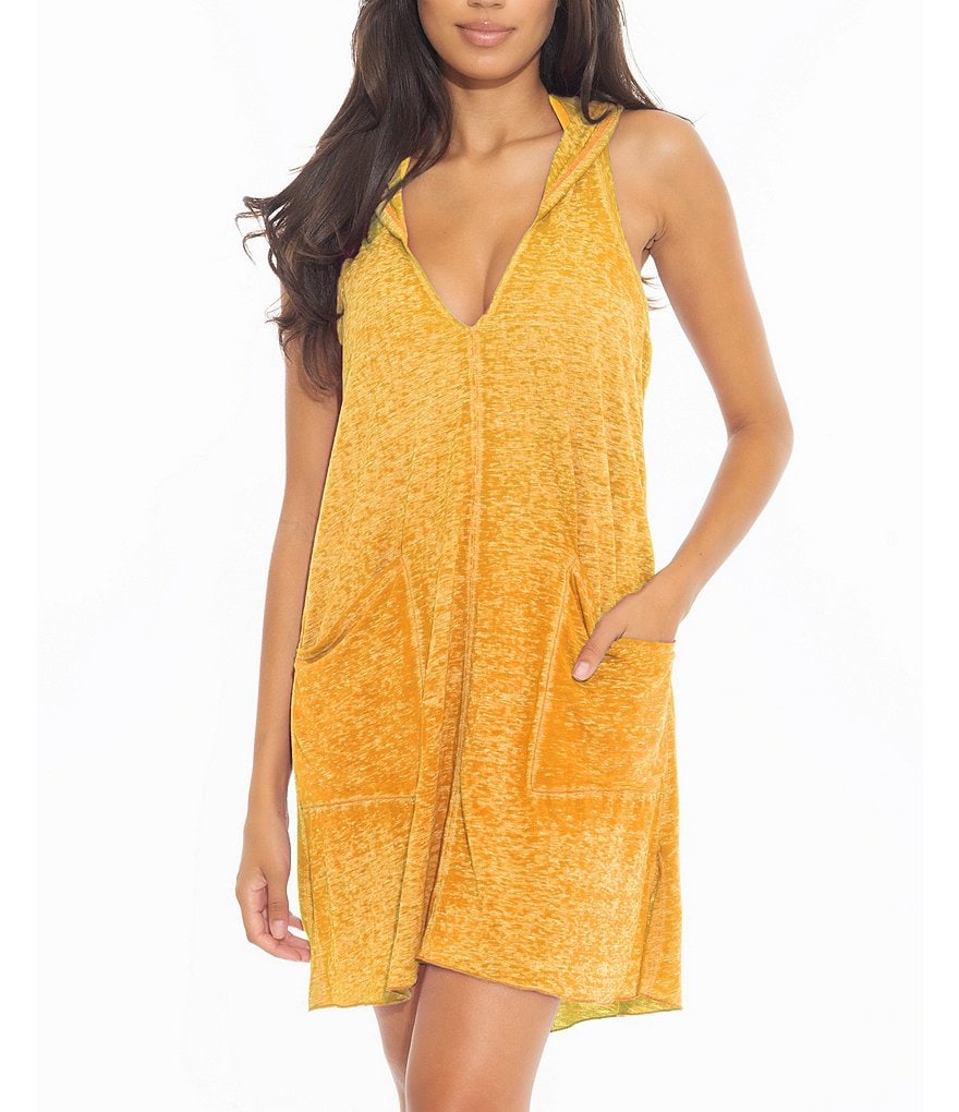 Tommy Bahama Midnight Orchid Tropical Print Scoop Neck Ruffle Hem Spa Dress