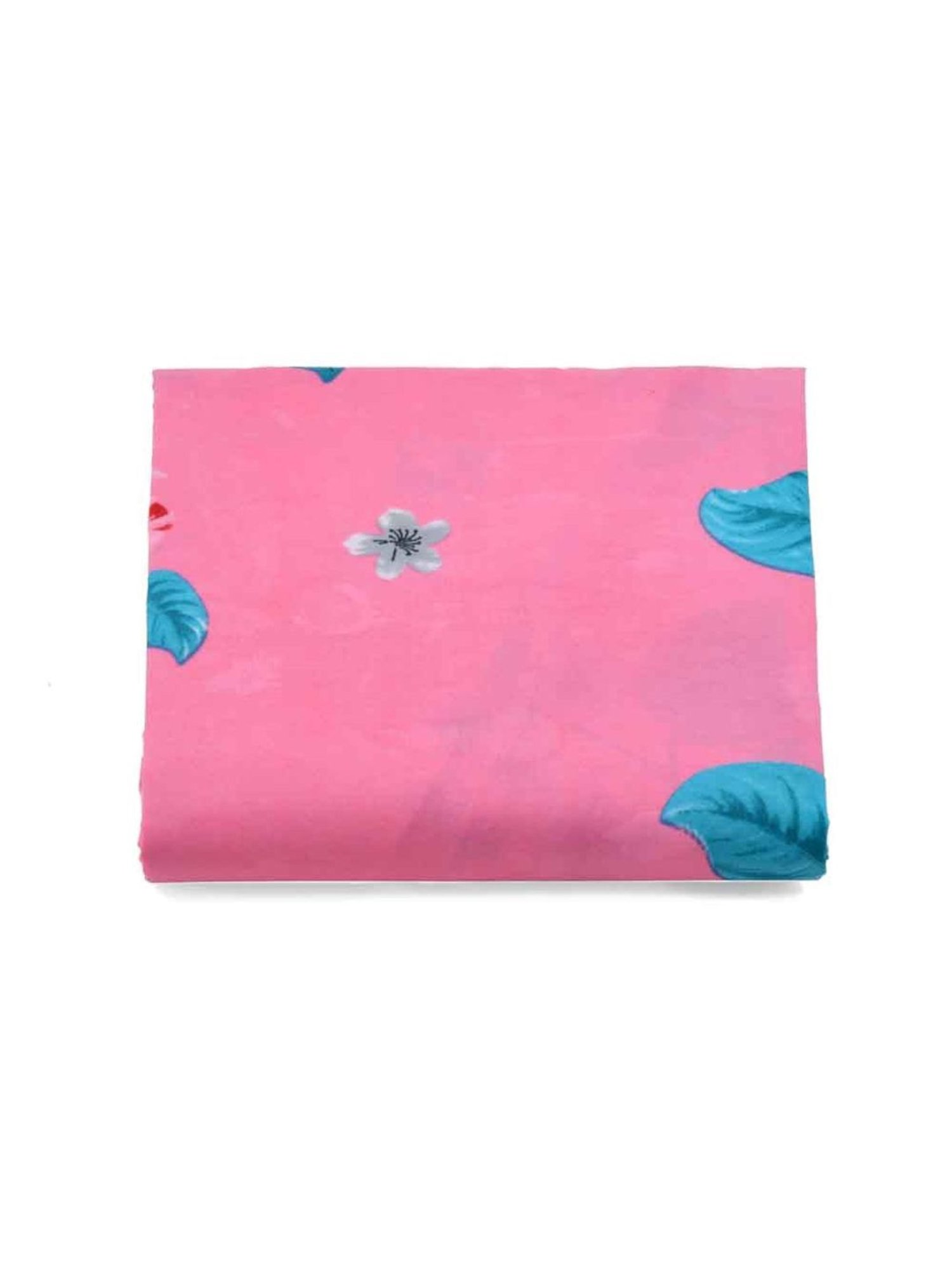 @home Utopia Bloom Floral Pink 110 GSM Cotton Blend Double Bed Sheet with 2 Pillow Covers