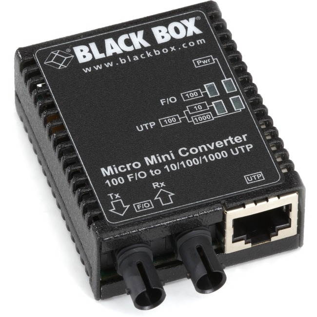 BLACK BOX LMC401A FAST ETHERNET (100-MBPS) MEDIA CONVERTER - 10/100/1000-MBPS COPPER TO 100-MBPS M