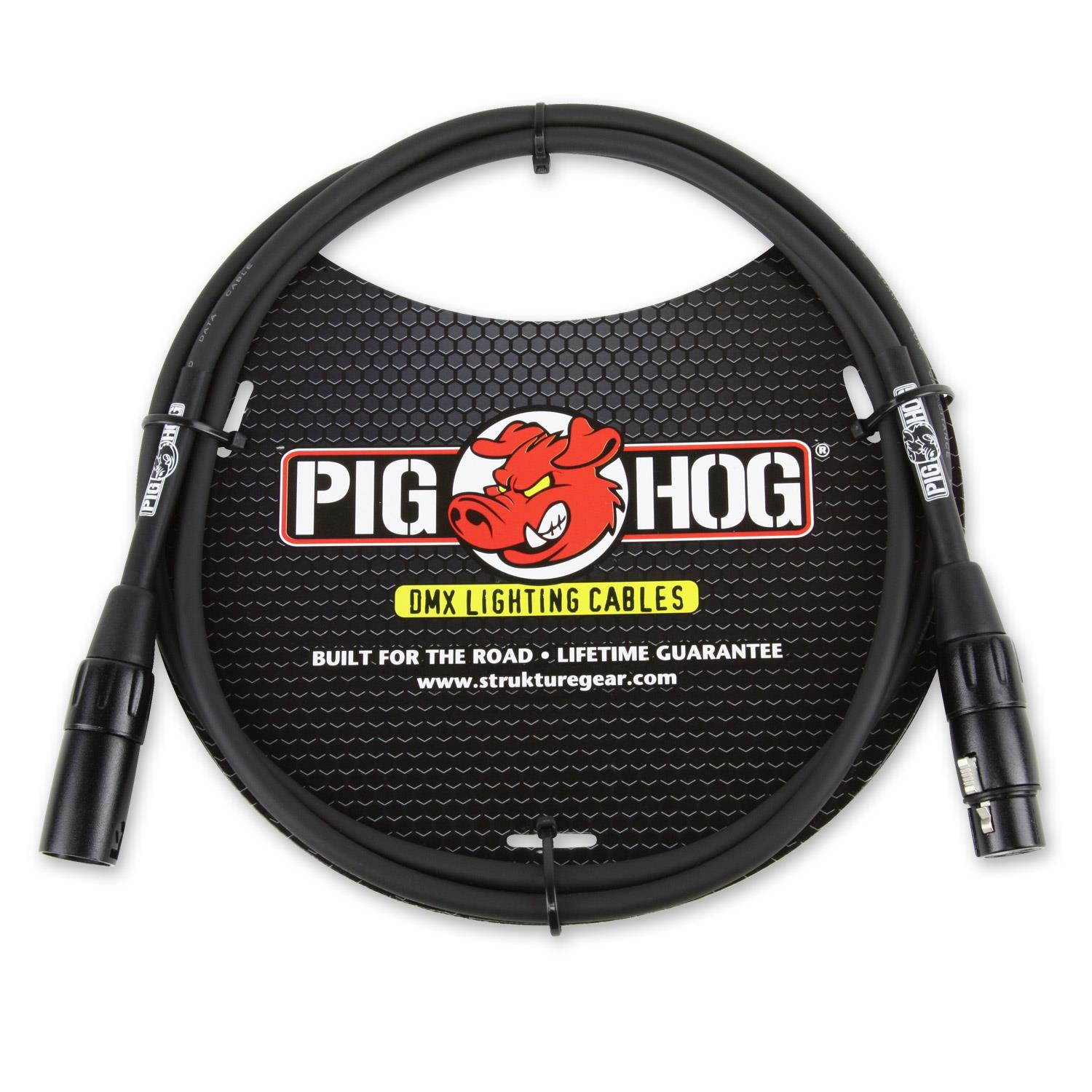 Pig Hog 3-Pin 5 ft DMX Cables Shielded Stage Lighting Data Cable - 10-pack