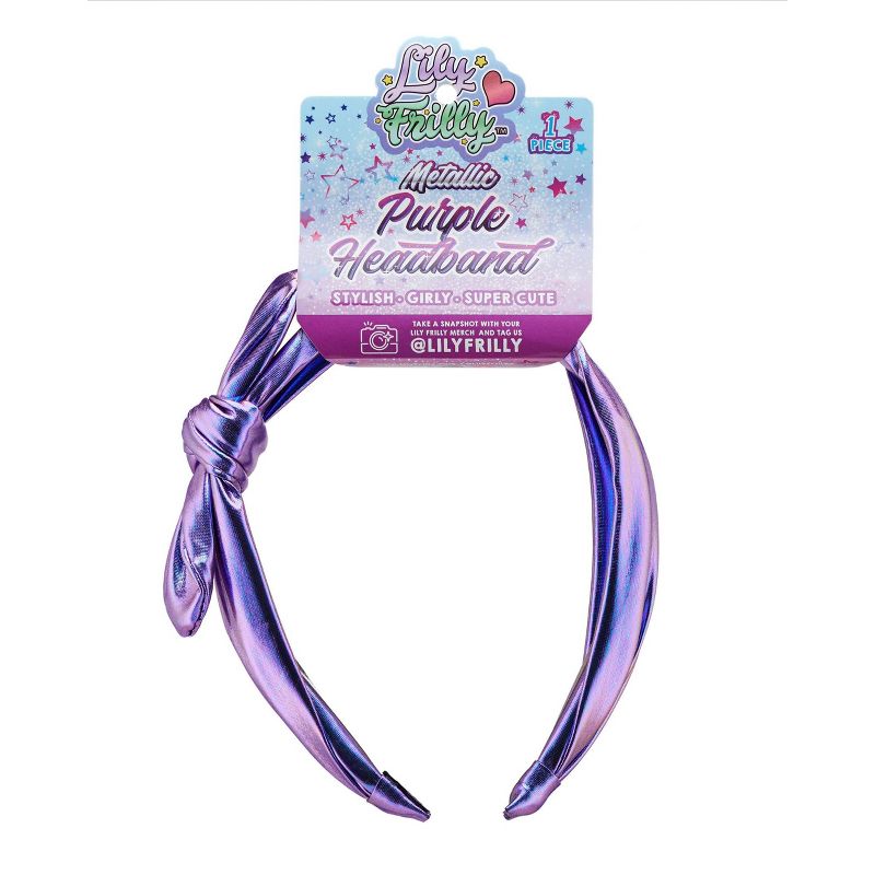Lily Frilly Metallic Headband - Purple