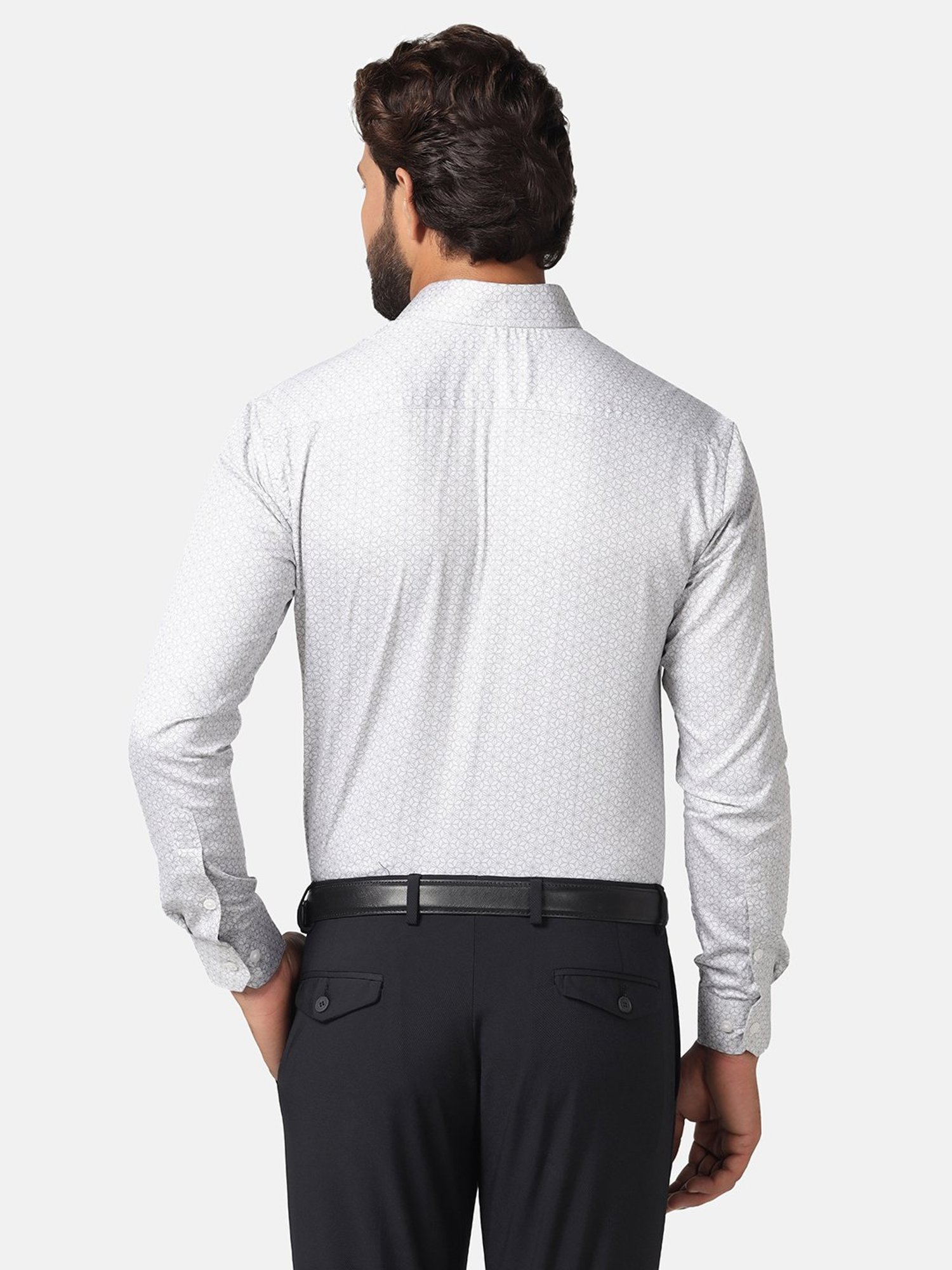 TAHVO Light Brown Slim Fit Printed Shirt