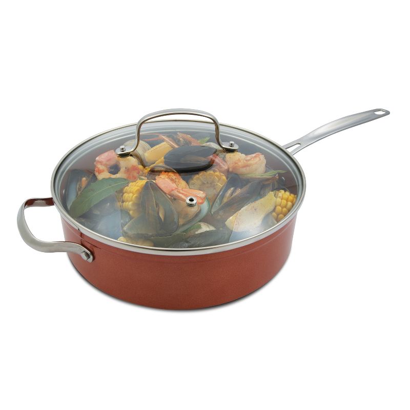 NuWave Copper 4 Quart Duralon Ceramic Everyday Pan with Lid