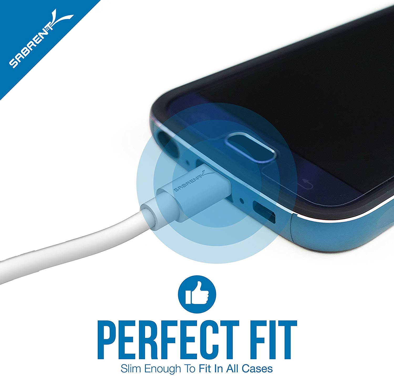 Sabrent 6-pack 22 AWG Premium 3ft Micro USB Cables High Speed USB 2.0 - White (CB-M63W)