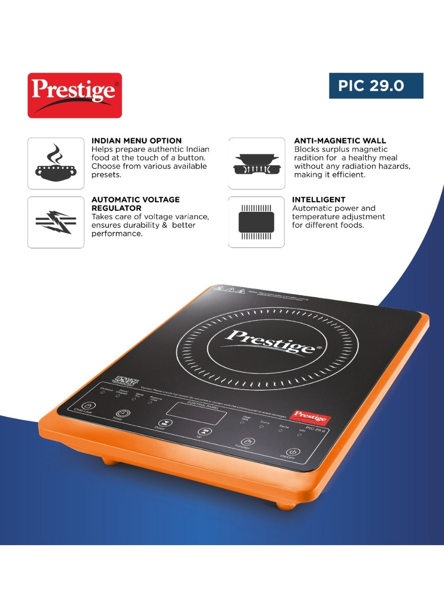 Prestige PIC 16.0 Plus 1900W Induction Cooktop (Black)