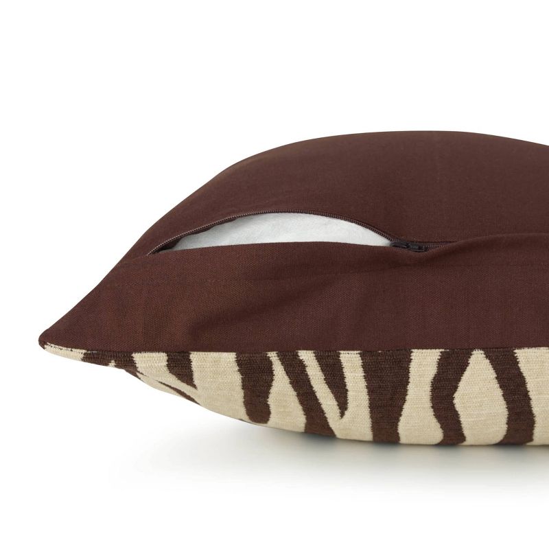 20" x 20" Zebra Decorative Throw Pillow Brown - Tommy Bahama