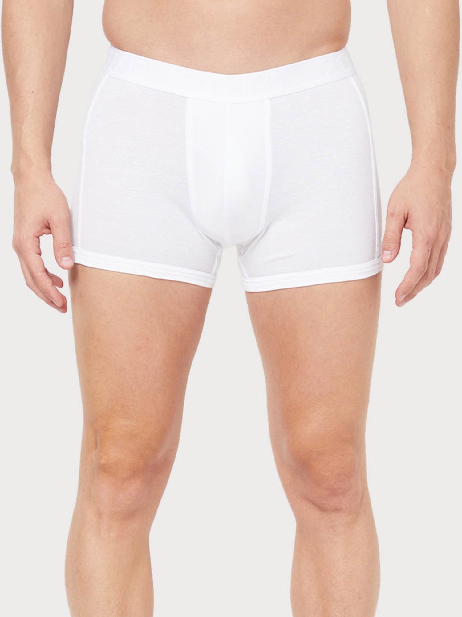 Zoiro White Cotton Regular Fit Trunks - Pack Of 2