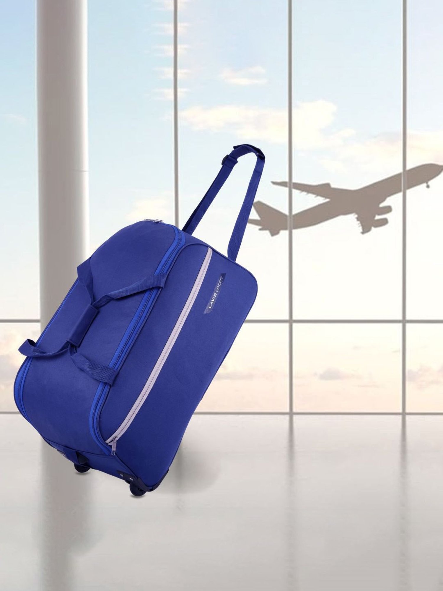 LAVIE SPORT Lino Navy 2 Wheels Medium Duffle Trolley Bag - 57 cm