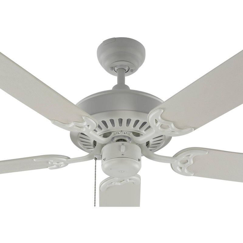 52" Monte Carlo Haven Outdoor Matte White Pull Chain Ceiling Fan