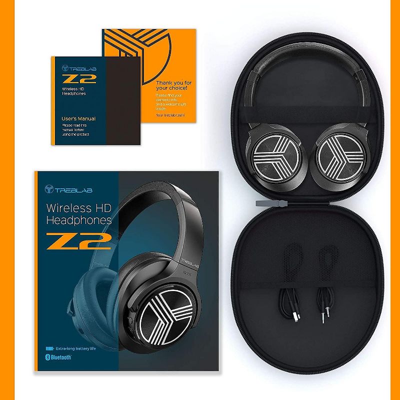 TREBLAB Z2  Over Ear TWS Workout Headphones with Microphone