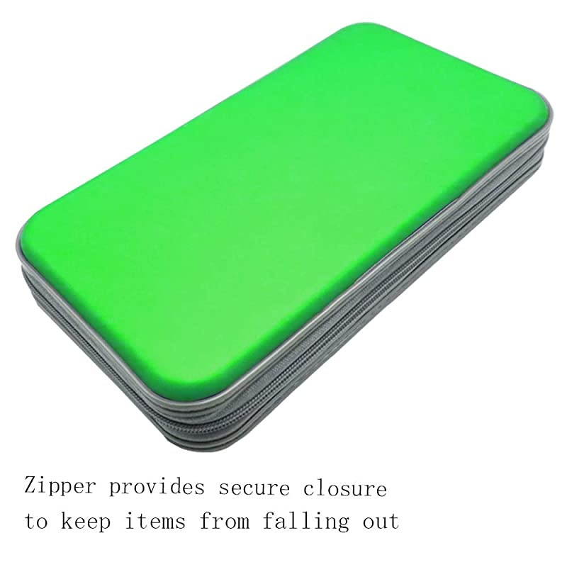CD Case 80 Capacity DVD Storage DVD Case Holder VCD Wallet Organizer Protective Hard Plastic Portable Case Cover Green