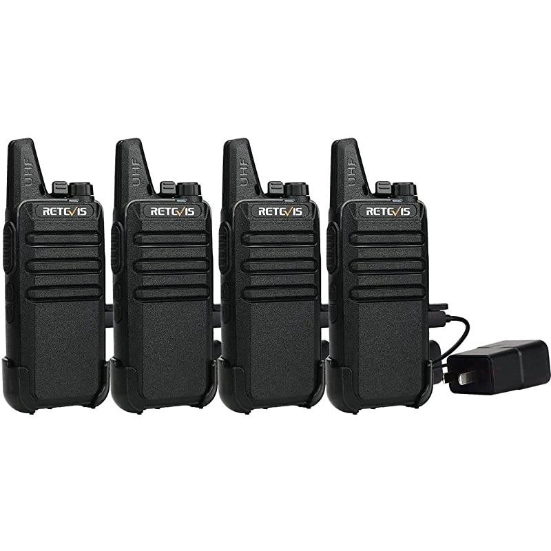 RT22 Two Way Radio Long Range RechargeablePortable 2 Way RadioHandsfree Walkie Talkie for Adults Commercial Cruises Hunting Hiking 4 Pack
