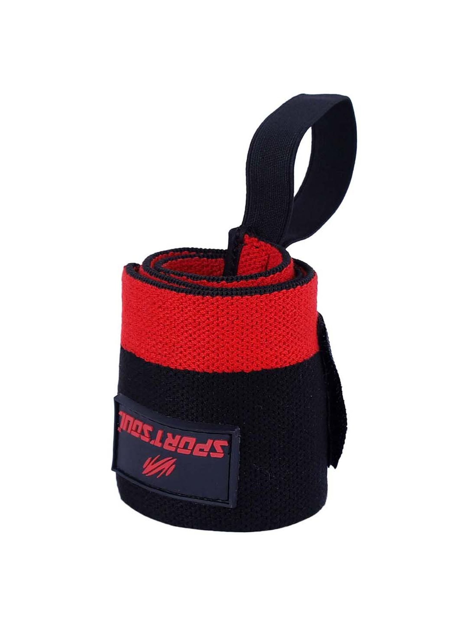 SportSoul Red & Black Wrist Band with Thumb Support