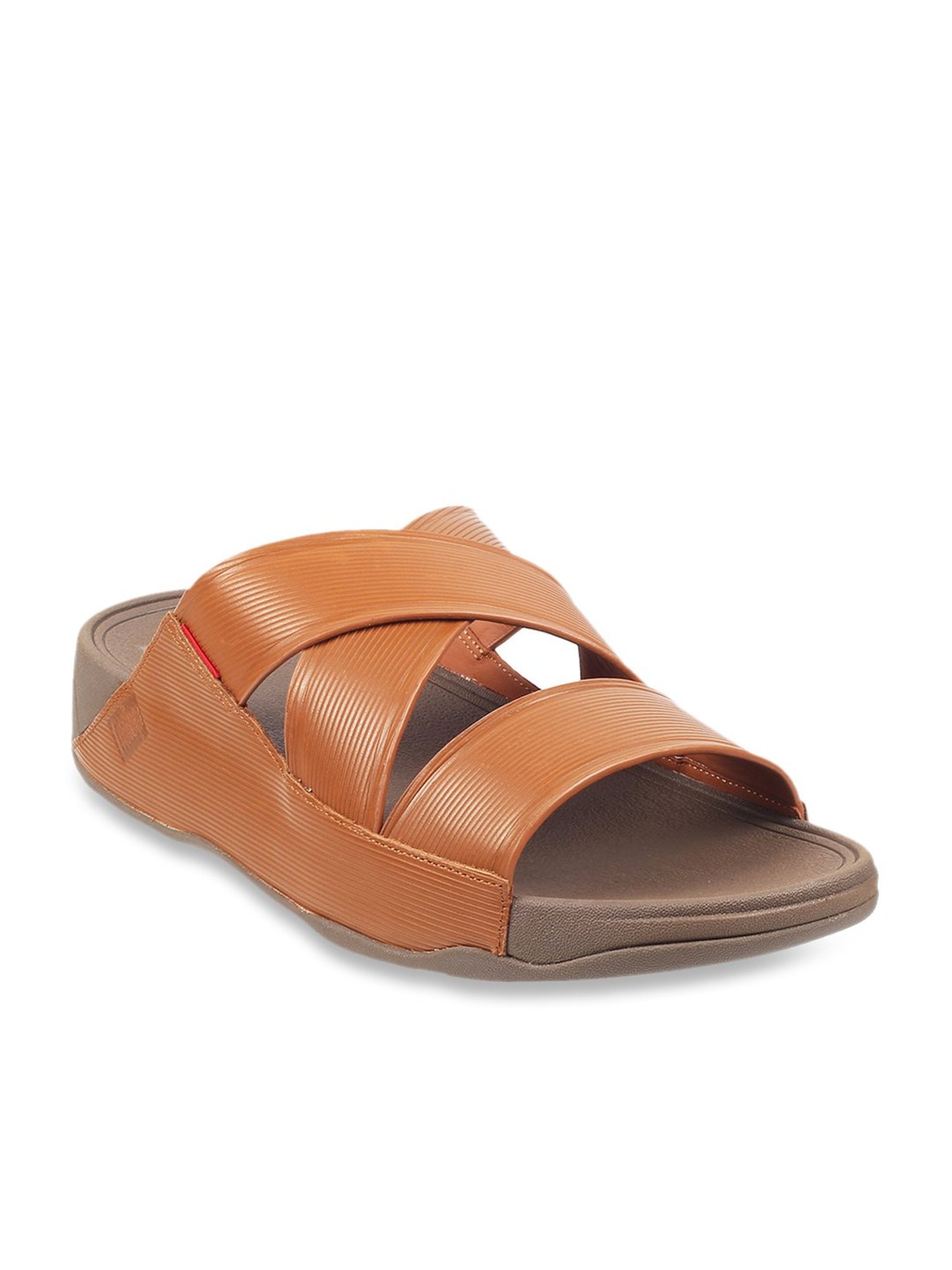 FitFlop Men's Tan Cross Strap Sandals