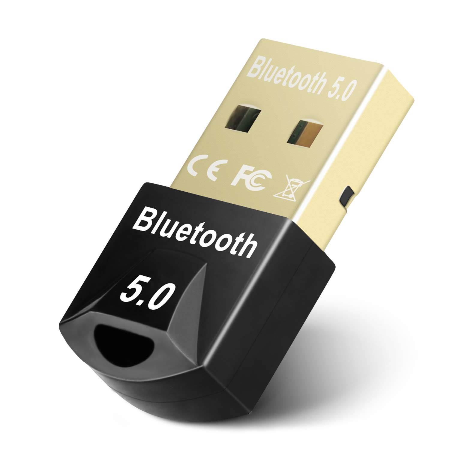 Bluetooth Adapter for PC, Hannord USB Mini Bluetooth 5.0 Dongle for Computer Desktop Wireless Transfer for Laptop Bluetooth Headphones Headset Speakers Keyboard Mouse Printer Windows 10/8.1/8/7