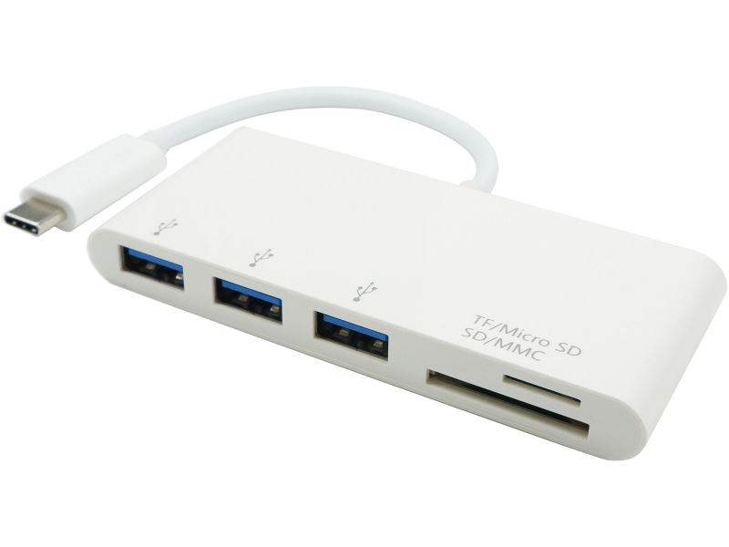 DAT 6638D USB 3.1 Type-C to Micro SD/TF + 3 x USB 3.0 Hub