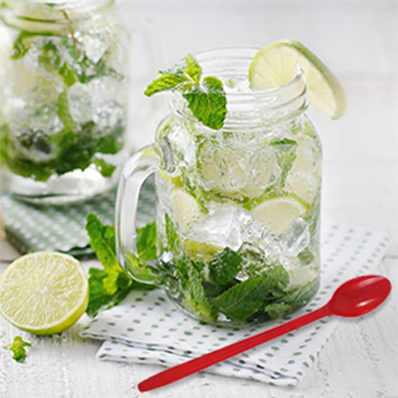 Karat Heavy Weight Plastic Disposable Cafe Soda Spoons Silverware Utensil Set for Parties, Cafes, and Restaurants, 1,000 Pack, Red