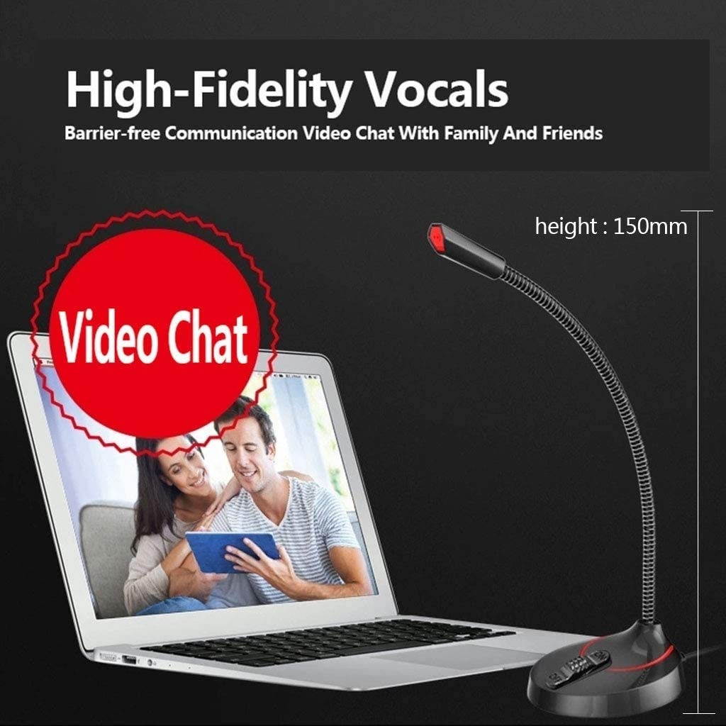 Microphone for Computer Computer Microphone,Omnidirectional Desktop Gooseneck Gaming USB Microphones for Dictation,Recording,YouTube,Conference Call,Skype,Black