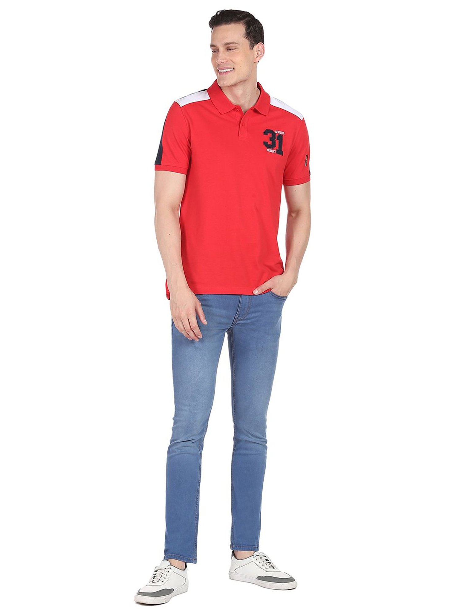 AD by Arvind Red Polo T-Shirt