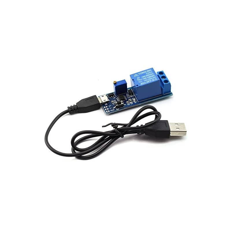 5V30V 1 Channel Wilde Voltage 024s Adjustable Delay InternalExternal Trigger Relay Board with Timer Delay Conduction Delay Circuit Switch with USB to Micro USB Power Line