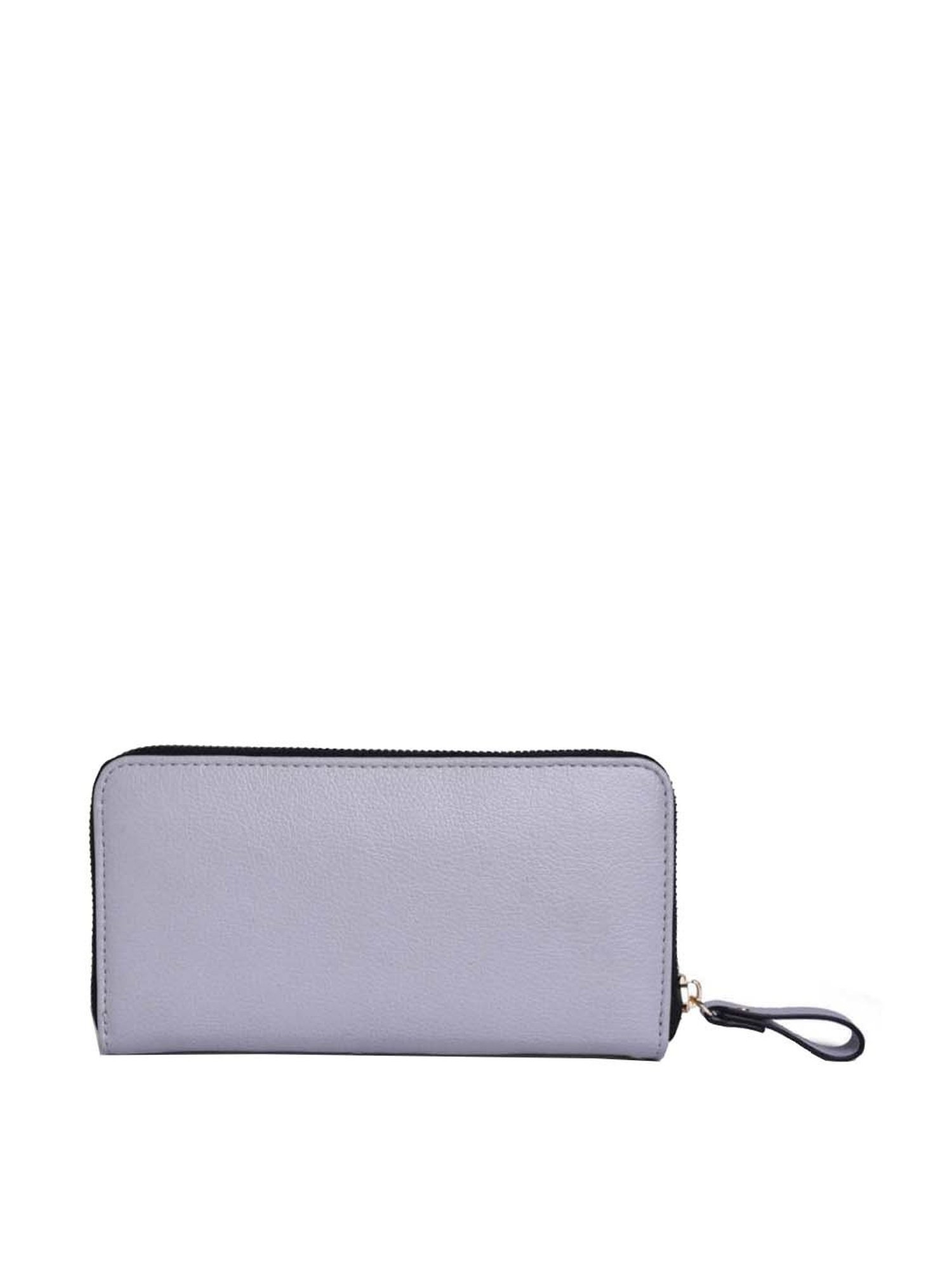 BELWABA Grey Solid Zip Around Wallet for Women