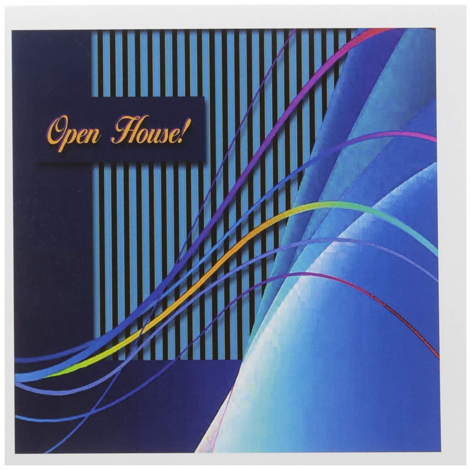 3dRose Open House Abstract Curves and Lines - Greeting Cards, 6 x 6 inches, set of 12 (gc_43292_2)