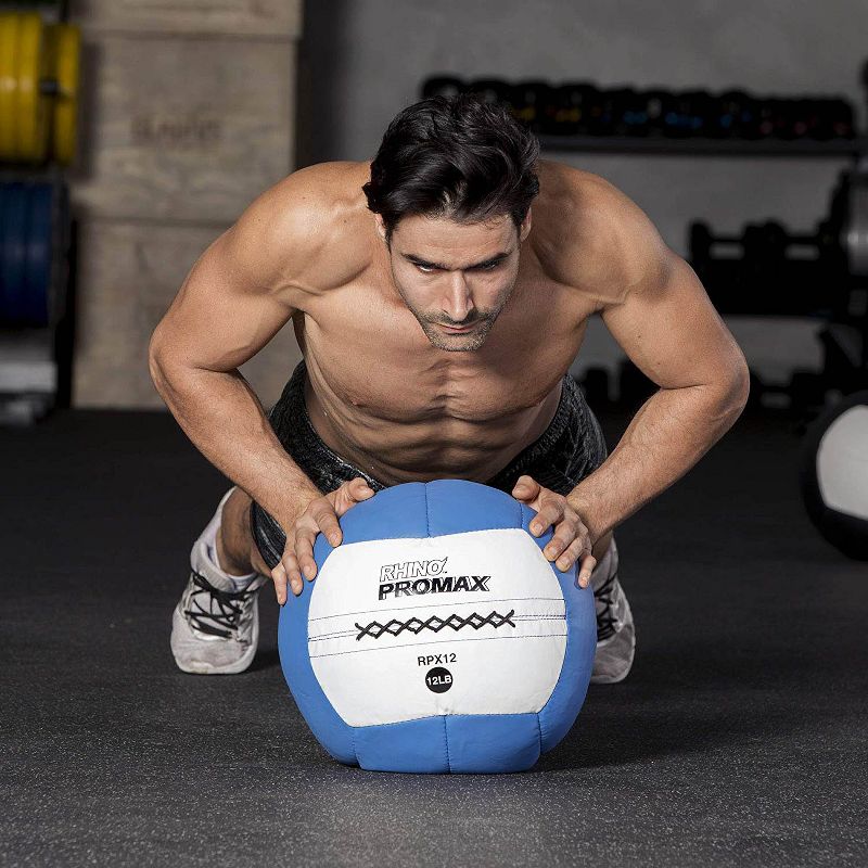 Champion Sports Soft Shell Rhino Promax Slam Light Blue Medicine Ball, 14 Pounds