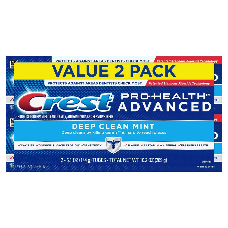 Crest PH Advanced Extra Deep Clean Mint Toothpaste Twin Pack - 5.1oz