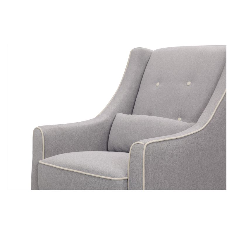 DaVinci Owen Glider and Storage Ottoman - Gray with Cream Piping