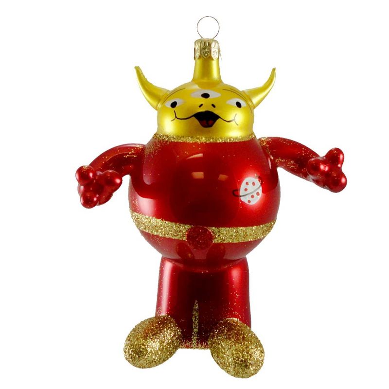 Italian Ornaments Alien With 3 Eyes Ornament  -  Tree Ornaments