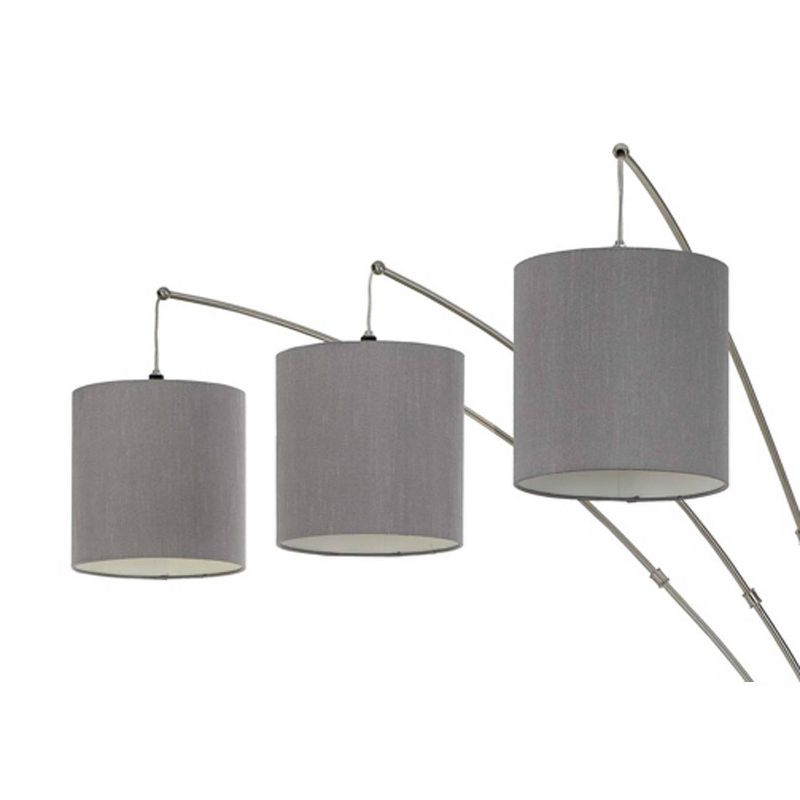 89" Metal Lyndon Arc Floor Lamp with Drum Shade and Marble Base Gray - Cal Lighting