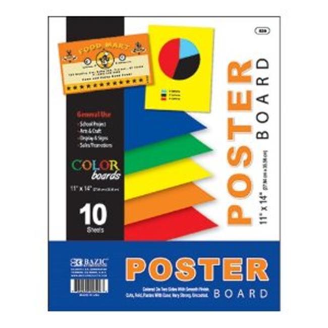 Bazic 529- 48 11 in. x 14 in. Multi Color Poster Board- Pack of 48
