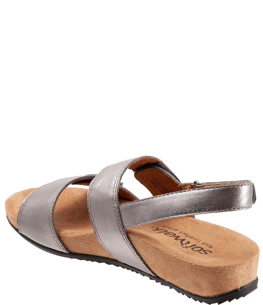 Softwalk Beatrice Adjustable Leather Wedge Sandals
