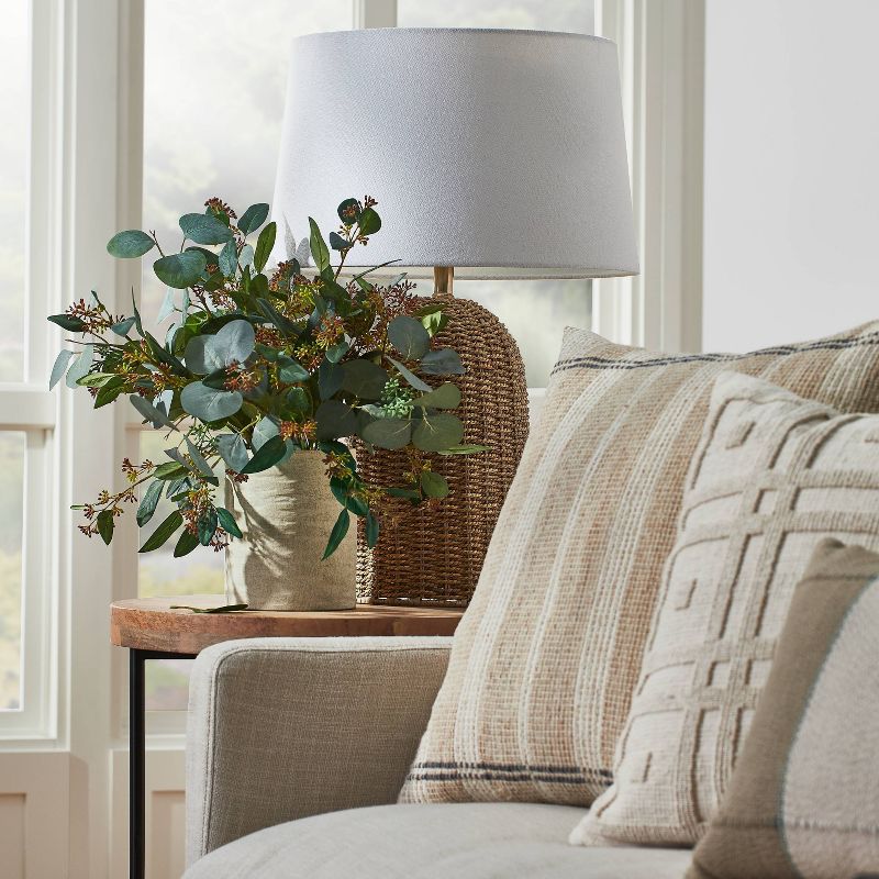 20" x 18" Seeded Eucalyptus and Pod Plant Arrangement in Ceramic Vase - Threshold™ designed with Studio McGee