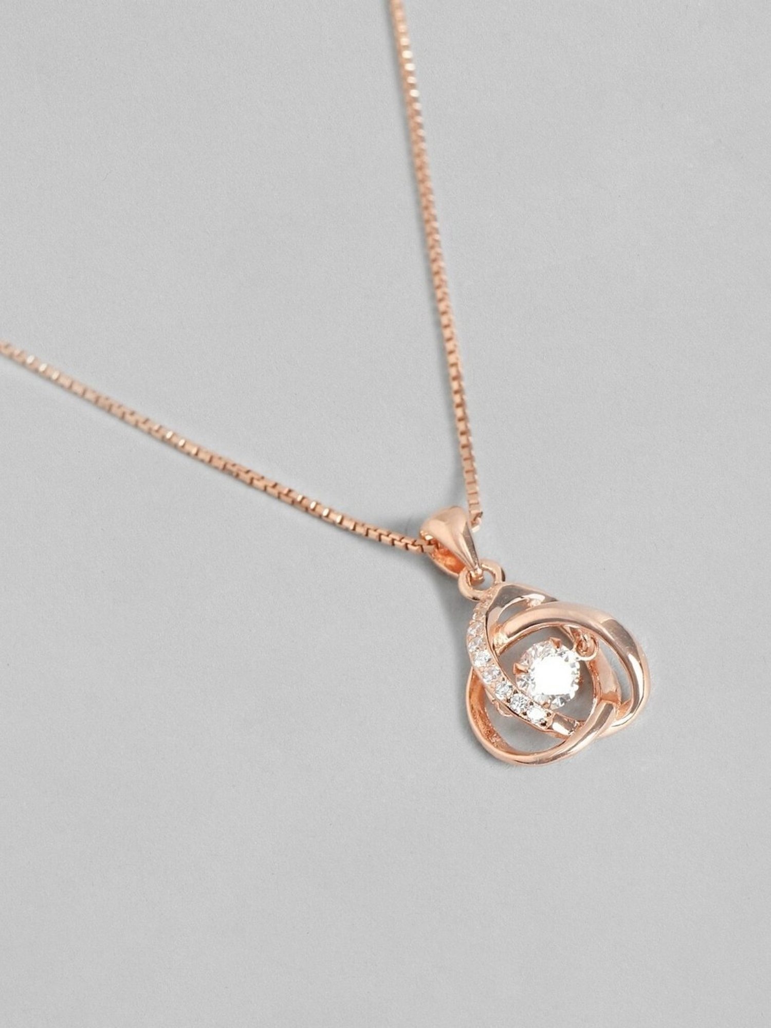 Zavya My Universe Rose Gold 92.5 Sterling Silver Pendant with Chain