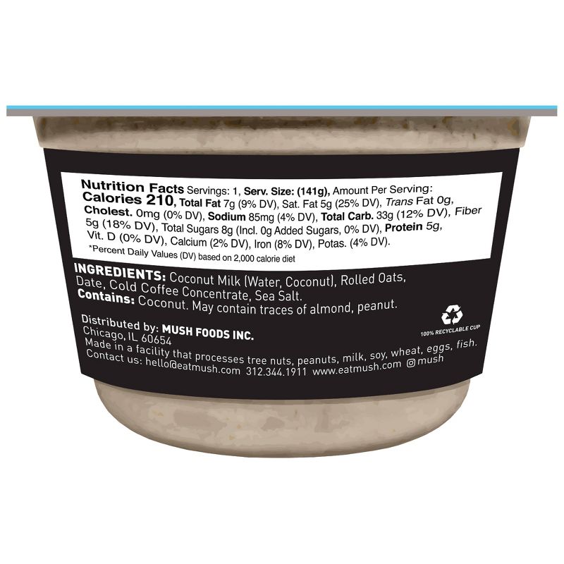 MUSH Coffee & Coconut Cream Ready-to-Eat Oats - 5oz