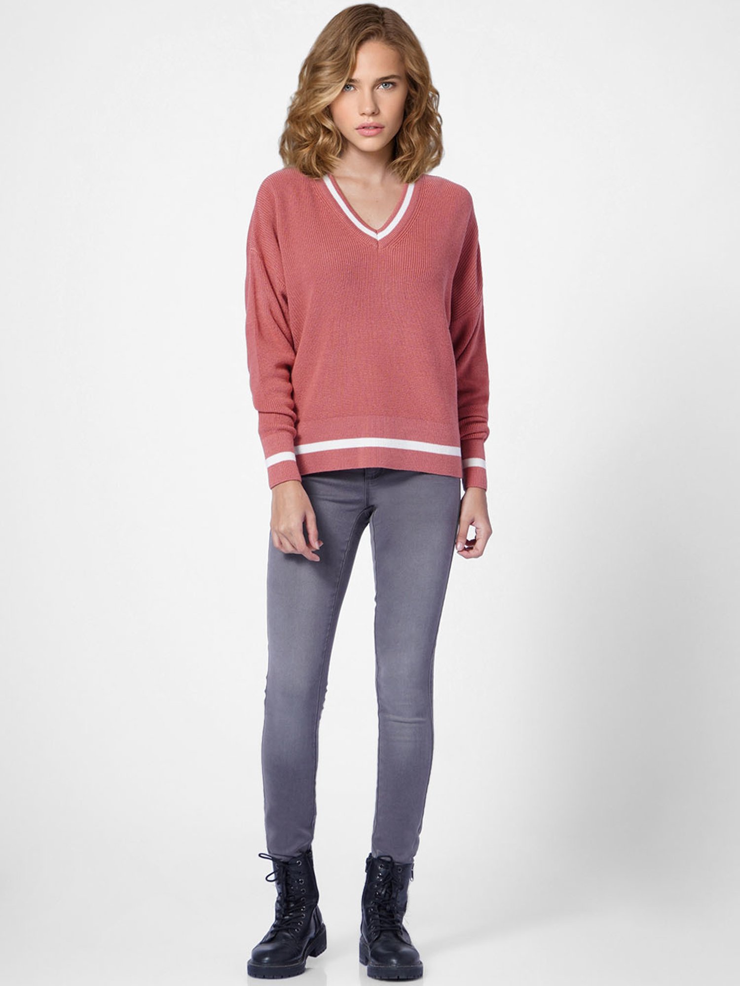 Only Pink Acrylic Pullover