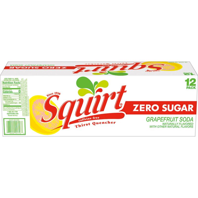Squirt Zero Sugar Grapefruit Soda - 12pk/12 fl oz Cans