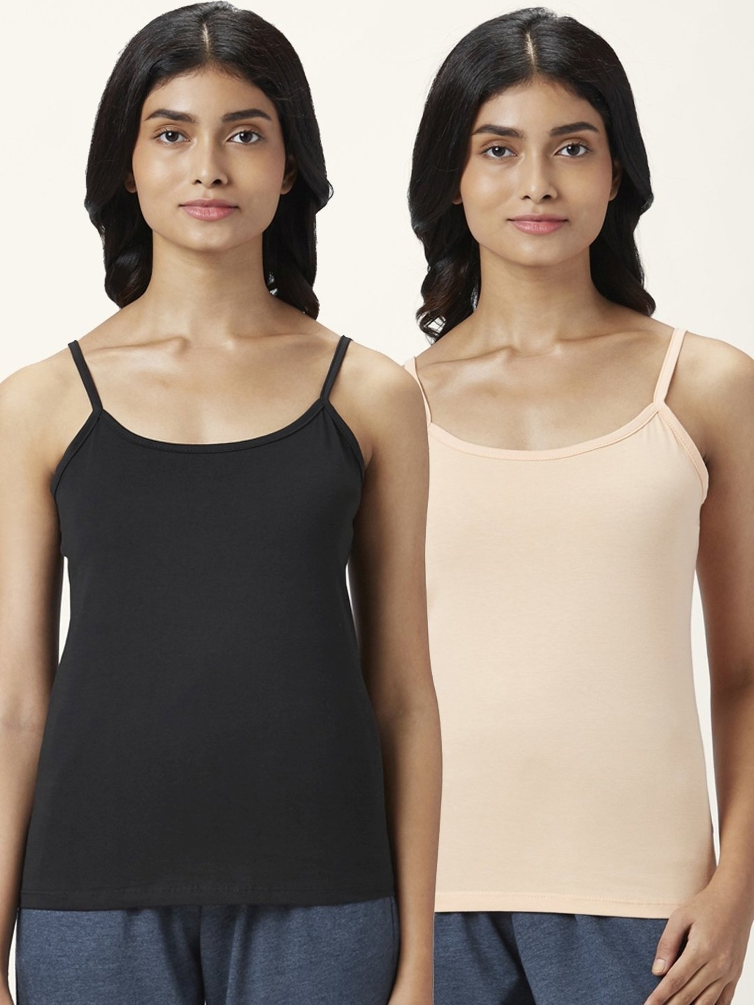 Superstar by Westside White Ribbed Cotton Blend Tank Top