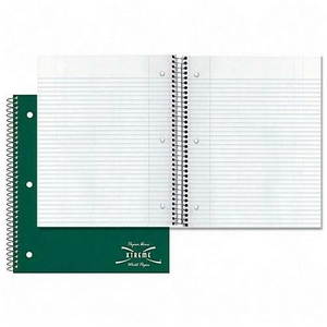 Rediform Notebook 1 Sub 100 Shts College/Margin 11"x8-7/8" Assorted 31098