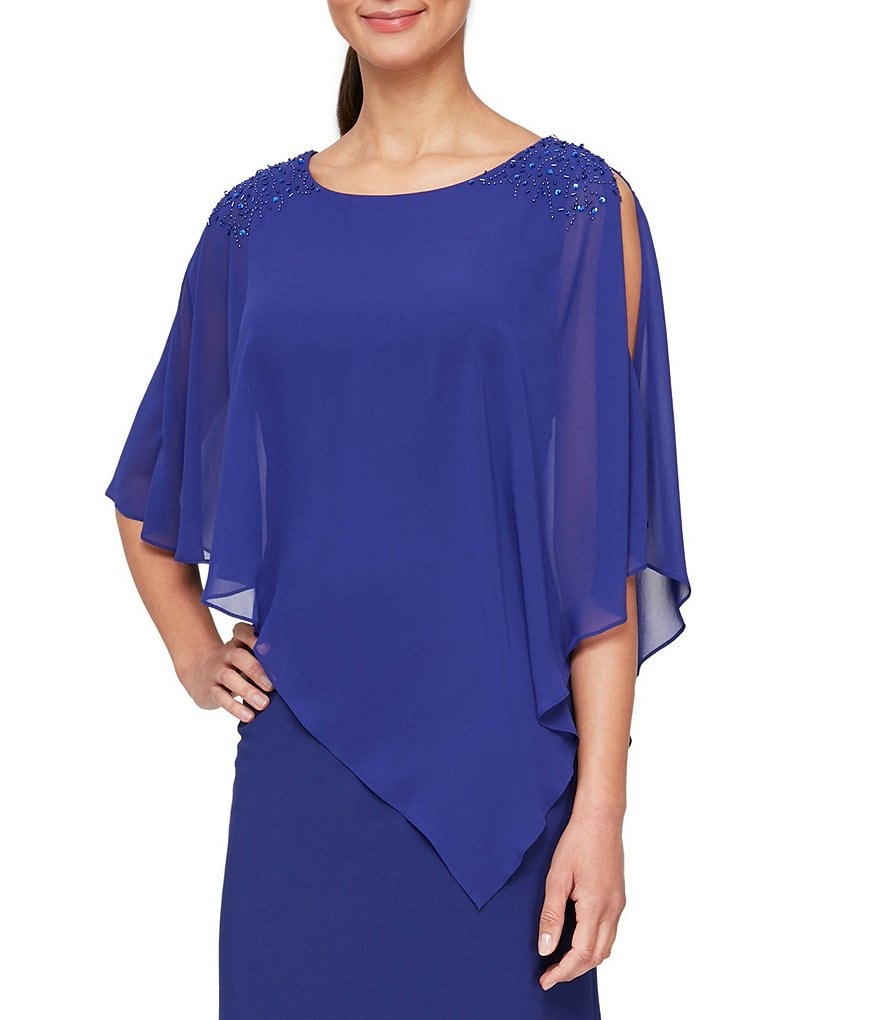 Marina Sequin Lace Round Neck 3/4 Sleeve Sheath Dress