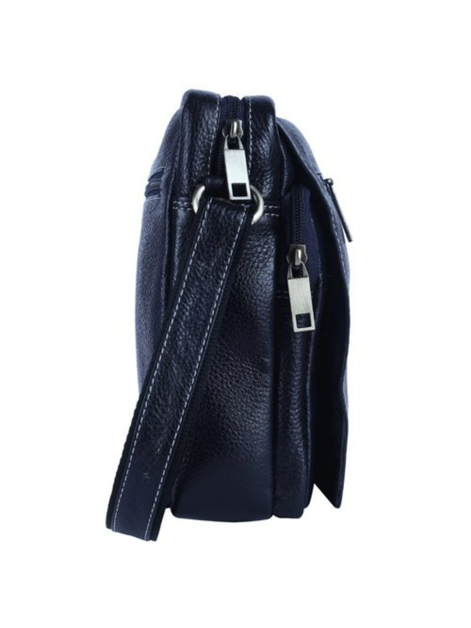 HiLEDER Blue Textured Medium Leather 8 inch Cross Body Bag