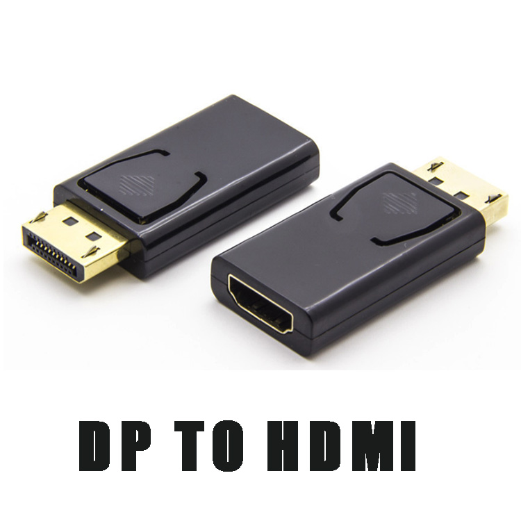 Black Display Port DP To HDMI Connector,Male to Female 1080P HD Converter  Adapter Video Audio Connector for HDTV PC etc.